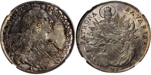 1 Талер Баварія (курфюрство) (1623 - 1806) Срібло Maximilian III Joseph, Elector of Bavaria (1727 – 1777)