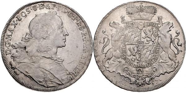 1 Талер Баварія (курфюрство) (1623 - 1806) Срібло Maximilian III Joseph, Elector of Bavaria (1727 – 1777)