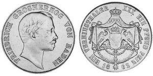 1 Талер Велике герцогство Баден (1806-1918) Срібло Frederick I, Grand Duke of Baden (1826 - 1907)