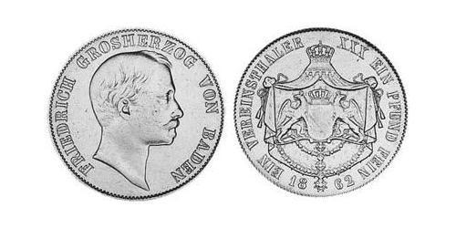 1 Талер Велике герцогство Баден (1806-1918) Срібло Frederick I, Grand Duke of Baden (1826 - 1907)