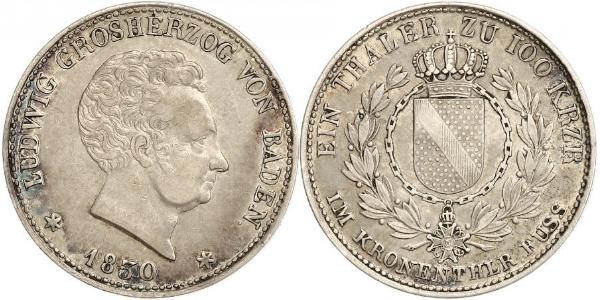1 Талер Велике герцогство Баден (1806-1918) Срібло Louis I, Grand Duke of Baden (1763 - 1830)