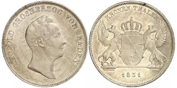 1 Талер Велике герцогство Баден (1806-1918) Срібло Leopold, Grand Duke of Baden (1790 – 1852)