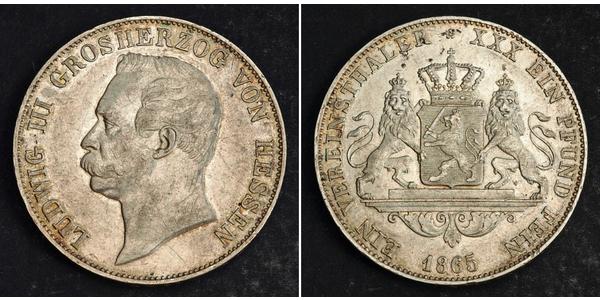 1 Талер Великое герцогство Гессен (1806 - 1918) Срібло Людвіг III (великий герцог Гессену)