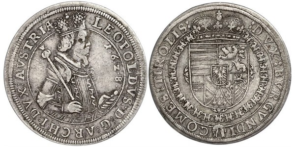1 Талер Габсбурзька імперія (1526-1804) Срібло Leopold V, Archduke of Austria  (1586 – 1632)