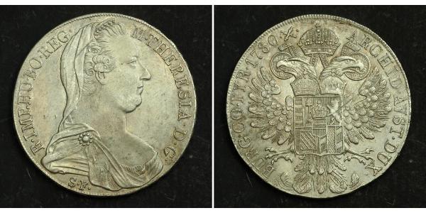 1 Талер Габсбурзька імперія (1526-1804) / Австрія Срібло Maria Theresa of Austria (1717 - 1780)