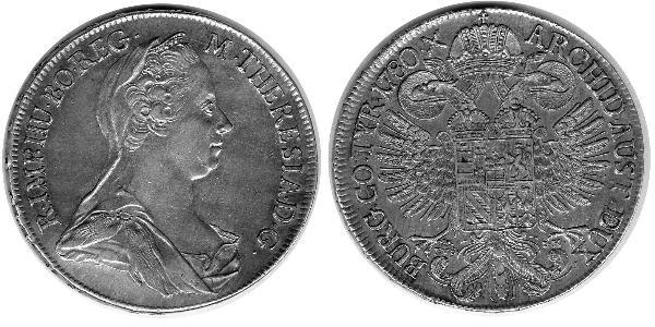 1 Талер Габсбурзька імперія (1526-1804) / Австрія Срібло Maria Theresa of Austria (1717 - 1780)