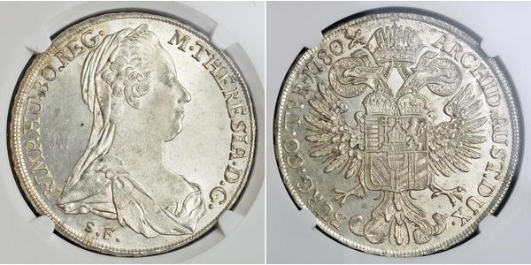 1 Талер Габсбурзька імперія (1526-1804) / Австрія Срібло Maria Theresa of Austria (1717 - 1780)