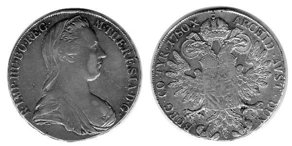 1 Талер Габсбурзька імперія (1526-1804) / Австрія Срібло Maria Theresa of Austria (1717 - 1780)