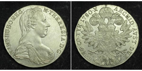 1 Талер Габсбурзька імперія (1526-1804) / Австрія Срібло Maria Theresa of Austria (1717 - 1780)