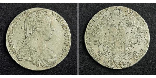 1 Талер Габсбурзька імперія (1526-1804) / Австрія Срібло Maria Theresa of Austria (1717 - 1780)