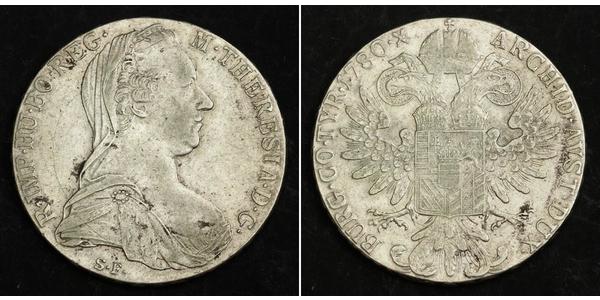 1 Талер Габсбурзька імперія (1526-1804) / Австрія Срібло Maria Theresa of Austria (1717 - 1780)