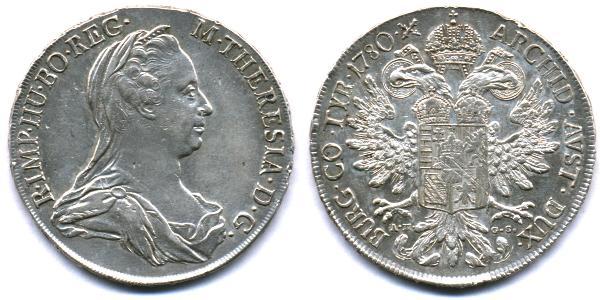 1 Талер Габсбурзька імперія (1526-1804) / Австрія Срібло Maria Theresa of Austria (1717 - 1780)