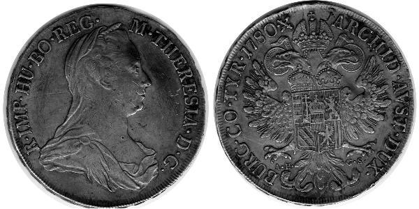 1 Талер Габсбурзька імперія (1526-1804) / Австрія Срібло Maria Theresa of Austria (1717 - 1780)