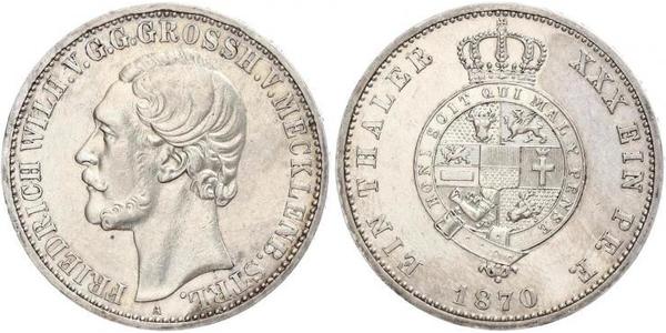 1 Талер Герцогство Мекленбург-Шверин (1352-1918) Срібло Frederick William, Grand Duke of Mecklenburg-Strelitz