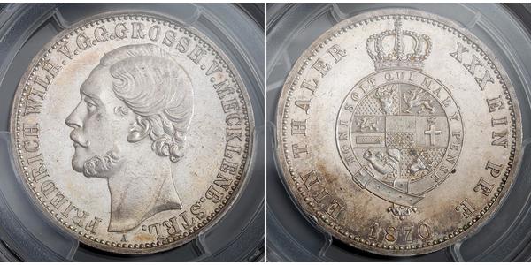 1 Талер Герцогство Мекленбург-Шверин (1352-1918) Срібло Frederick William, Grand Duke of Mecklenburg-Strelitz