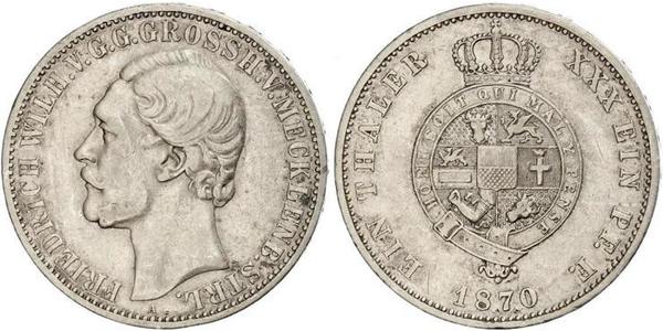 1 Талер Герцогство Мекленбург-Шверин (1352-1918) Срібло Frederick William, Grand Duke of Mecklenburg-Strelitz