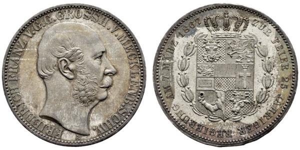 1 Талер Герцогство Мекленбург-Шверин (1352-1918) Срібло Фрідріх Франц II (великий герцог Мекленбург-Шверінський)