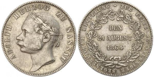 1 Талер Герцогство Нассау (1806 - 1866) Срібло Адольф I (великий герцог Люксембургу)