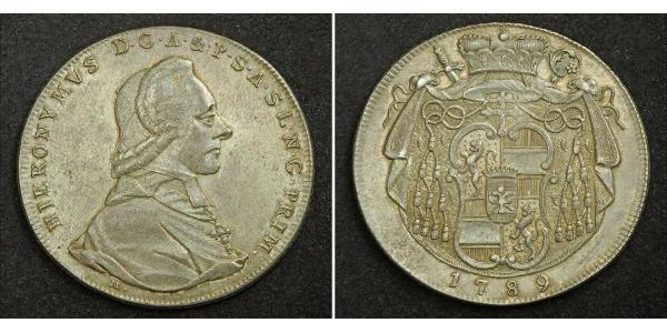 1 Талер Зальцбург Срібло Count Hieronymus von Colloredo (1732 - 1812)