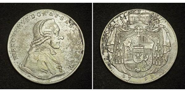 1 Талер Зальцбург Срібло Count Hieronymus von Colloredo (1732 - 1812)