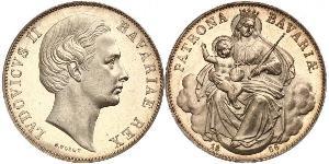 1 Талер Королівство Баварія (1806 - 1918) Срібло Людвіг II (король Баварії)(1845 – 1886)