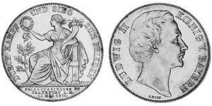 1 Талер Королівство Баварія (1806 - 1918) Срібло Людвіг II (король Баварії)(1845 – 1886)