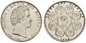 1 Талер Королівство Баварія (1806 - 1918) Срібло Людвиг I (король Баварії)(1786 – 1868)