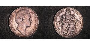 1 Талер Королівство Баварія (1806 - 1918) Срібло Людвіг II (король Баварії)(1845 – 1886)