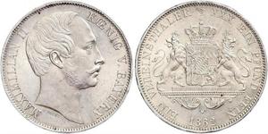 1 Талер Королівство Баварія (1806 - 1918) Срібло Максиміліан II (король Баварії)(1811 - 1864)