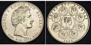 1 Талер Королівство Баварія (1806 - 1918) Срібло Людвиг I (король Баварії)(1786 – 1868)