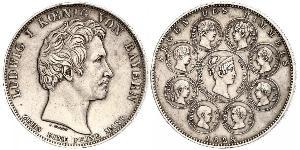 1 Талер Королівство Баварія (1806 - 1918) Срібло Людвиг I (король Баварії)(1786 – 1868)