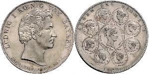 1 Талер Королівство Баварія (1806 - 1918) Срібло Людвиг I (король Баварії)(1786 – 1868)