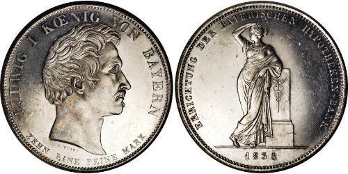 1 Талер Королівство Баварія (1806 - 1918) Срібло Людвиг I (король Баварії)(1786 – 1868)