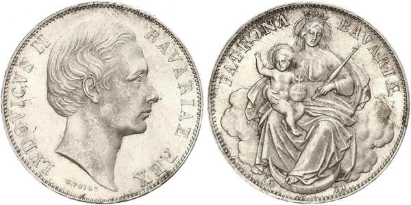 1 Талер Королівство Баварія (1806 - 1918) Срібло Людвіг II (король Баварії)(1845 – 1886)