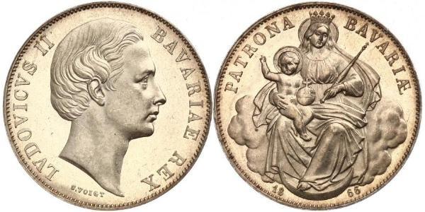 1 Талер Королівство Баварія (1806 - 1918) Срібло Людвіг II (король Баварії)(1845 – 1886)