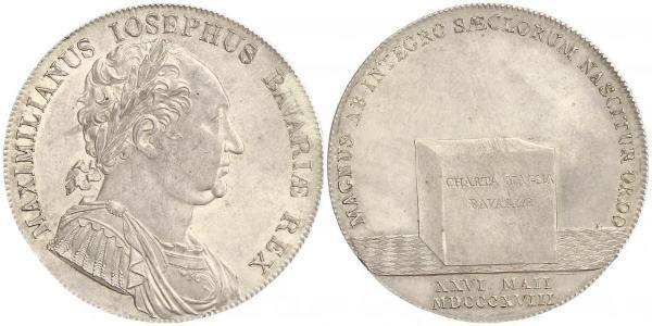 1 Талер Королівство Баварія (1806 - 1918) Срібло Максиміліан I (король Баварії) (1756 - 1825)