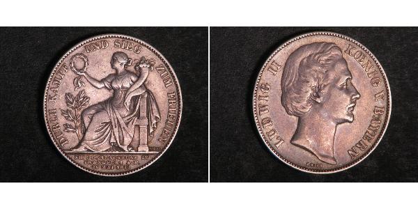 1 Талер Королівство Баварія (1806 - 1918) Срібло Людвіг II (король Баварії)(1845 – 1886)