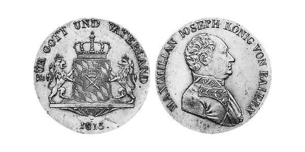 1 Талер Королівство Баварія (1806 - 1918) Срібло Максиміліан I (король Баварії) (1756 - 1825)