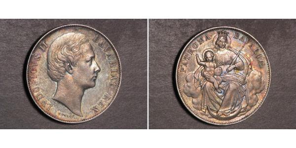 1 Талер Королівство Баварія (1806 - 1918) Срібло Людвіг II (король Баварії)(1845 – 1886)