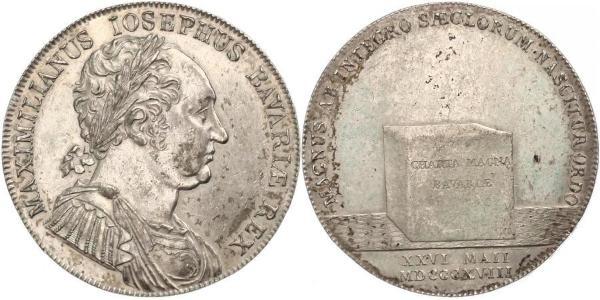 1 Талер Королівство Баварія (1806 - 1918) Срібло Максиміліан I (король Баварії) (1756 - 1825)