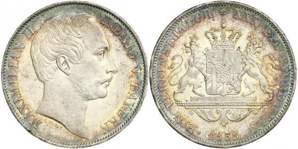1 Талер Королівство Баварія (1806 - 1918) Срібло Максиміліан II (король Баварії)(1811 - 1864)