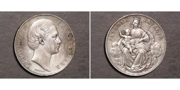 1 Талер Королівство Баварія (1806 - 1918) Срібло Людвіг II (король Баварії)(1845 – 1886)