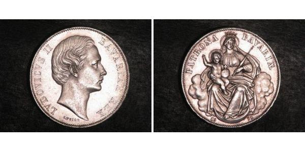 1 Талер Королівство Баварія (1806 - 1918) Срібло Людвіг II (король Баварії)(1845 – 1886)