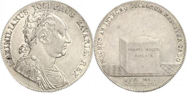 1 Талер Королівство Баварія (1806 - 1918) Срібло Максиміліан I (король Баварії) (1756 - 1825)