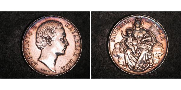 1 Талер Королівство Баварія (1806 - 1918) Срібло Людвіг II (король Баварії)(1845 – 1886)