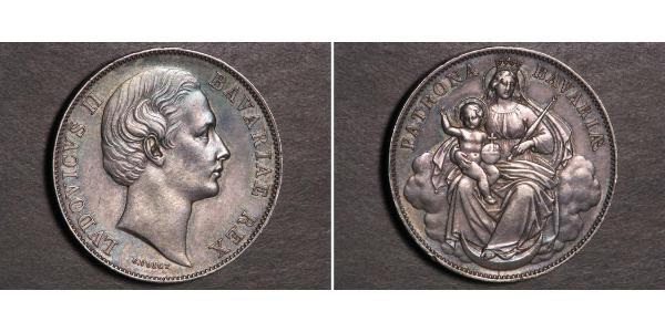 1 Талер Королівство Баварія (1806 - 1918) Срібло Людвіг II (король Баварії)(1845 – 1886)