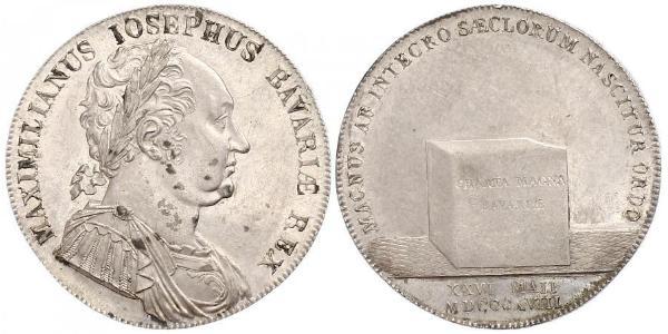 1 Талер Королівство Баварія (1806 - 1918) Срібло Максиміліан I (король Баварії) (1756 - 1825)