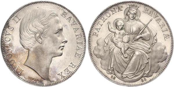 1 Талер Королівство Баварія (1806 - 1918) Срібло Людвіг II (король Баварії)(1845 – 1886)