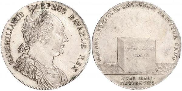 1 Талер Королівство Баварія (1806 - 1918) Срібло Максиміліан I (король Баварії) (1756 - 1825)