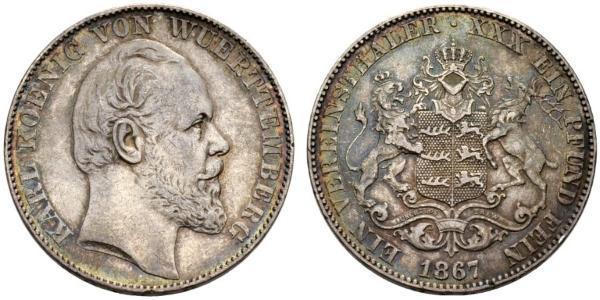 1 Талер Королівство Вюртемберг Срібло Charles I of Württemberg